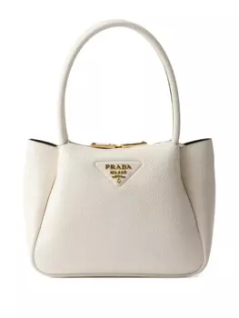 Маленькая кожаная сумка-тоут Prada, белый