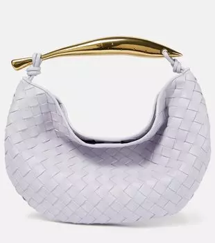 Маленькая кожаная сумка-тоут sardine Bottega Veneta, серый