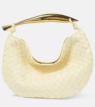 Маленькая кожаная сумка-тоут sardine Bottega Veneta, желтый