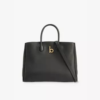 Маленькая кожаная сумка-тоут в виде лошадки-качалки Burberry, черный