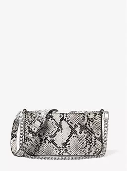 Маленькая кожаная сумка-трансформер Bryant с тиснением под змею Michael Kors, серый