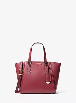 Маленькая кожаная сумка-трансформер через плечо Taryn Michael Kors, красный