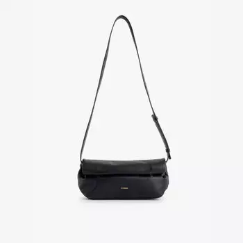 Маленькая кожаная сумка-трансформер через плечо Jil Sander, черный