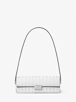 Маленькая кожаная сумка-трансформер Ludlow с заклепками Michael Kors, белый