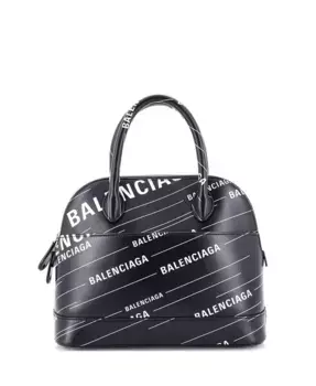 Маленькая кожаная сумка Ville с логотипом Pre-Owned Balenciaga, черный