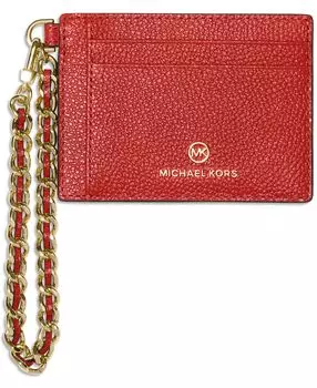 Маленькая кожаная визитница с цепочкой jet set charm Michael Kors