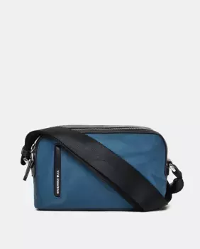 Маленькая красная сумка через плечо с блестящей отделкой Mandarina Duck, синий