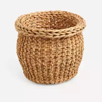 Маленькая круглая декоративная корзинка Морелла водяной гиацинт El Corte Ingls, естественный