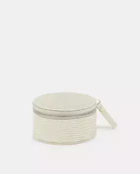 Маленькая круглая шкатулка для драгоценностей цвета экрю с гравировкой тежус El Corte Ingls, цвет Crudo