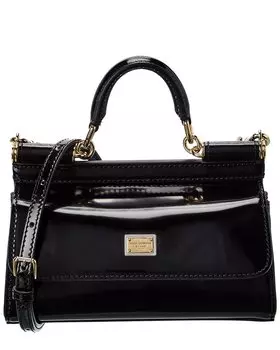 Маленькая лакированная сумка Dolce & Gabbana Sicily, черный