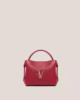 Маленькая многопозиционная кожаная сумочка с логотипом RV Roberto Verino, красный