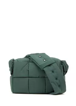 Маленькая мягкая мужская сумка из технического материала Bottega Veneta, зеленый