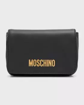 Маленькая мужская кожаная сумка через плечо Moschino, цвет Black Multi