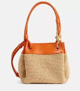 Маленькая наплечная сумка Parachute Bottega Veneta, Nat/Burned Orange-Mb