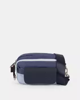 Маленькая нейлоновая сумка через плечо с регулируемой нейлоновой ручкой. Двойное отделение с застежкой-молнией Pepe Moll, синий