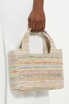 Маленькая объемная сумка Drios из рафии Dune London, бежевый