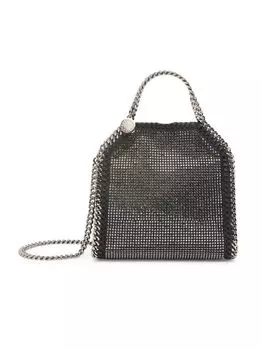 Маленькая объемная сумка с короткими ручками Falabella Crystal Stella McCartney, черный