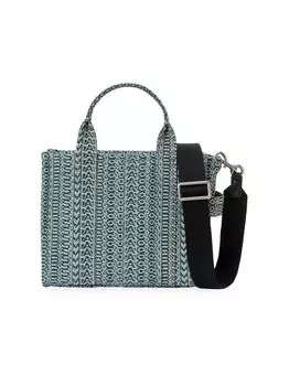 Маленькая объемная сумка с короткими ручками The Denim Monogram Marc Jacobs