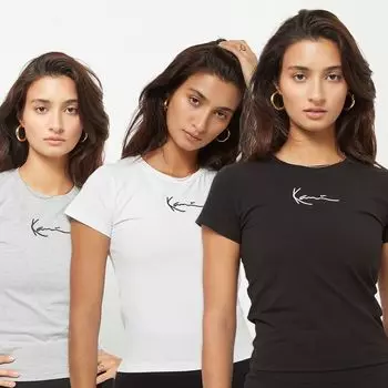 Маленькая облегающая футболка Signature Essential (3 шт.) Karl Kani, цвет white/black/grey