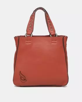 Маленькая оранжевая кожаная сумочка со съемным ремнем через плечо контрастного цвета Abbacino, оранжевый