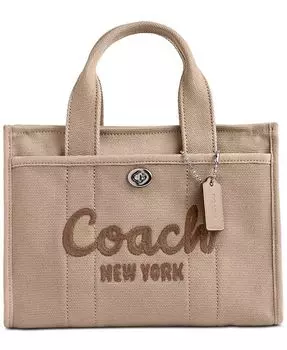 Маленькая парусиновая сумка-карго 26 Coach, бежевый