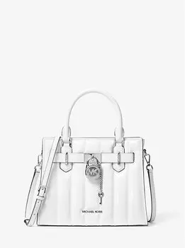 Маленькая патентованная сумка Hamilton Michael Kors, белый