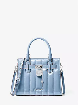 Маленькая патентованная сумка Hamilton Michael Kors, синий