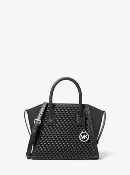 Маленькая плетеная сумка Avril Michael Kors, черный