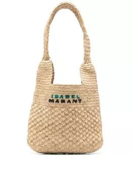 Маленькая плетеная сумка на плечо Praia ISABEL MARANT, нейтральный цвет