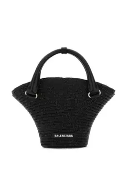 Маленькая плетеная сумка-тоут BALENCIAGA, черный