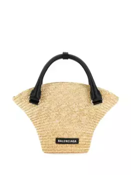 Маленькая плетеная сумка-тоут BALENCIAGA, нейтральный