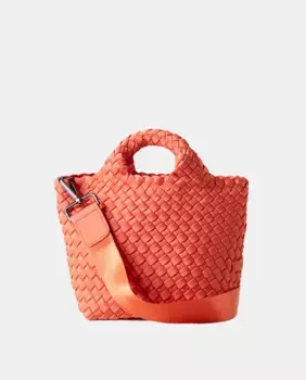 Маленькая плетеная сумка-тоут со съемным ремнем через плечо Naghedi, оранжевый