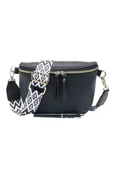 Маленькая поясная сумка с ленточной молнией и широким ремешком через плечо Kitise, темно-синий