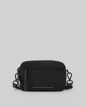 Маленькая прямоугольная женская сумка через плечо из нейлона Adolfo Dominguez, черный