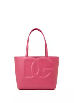 Маленькая розовая кожаная сумка для покупок с логотипом dg Dolce&Gabbana