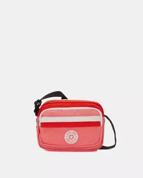 Маленькая розовая сумка через плечо на молнии Kipling, розовый