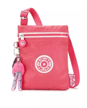 Маленькая розовая женская сумка через плечо на молнии Kipling, розовый