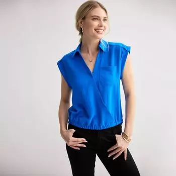 Маленькая рубашка-долман с стихарем Nine West, цвет santorini blue