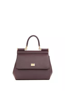 Маленькая сицилийская бордово-красная женская кожаная сумка через плечо Dolce&Gabbana