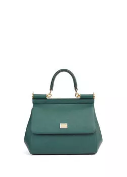 Маленькая сицилийская зеленая женская кожаная сумка Dolce&Gabbana
