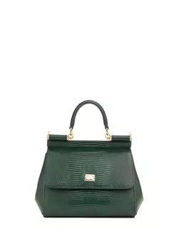 Маленькая сицилийская зеленая женская кожаная сумка через плечо Dolce&Gabbana