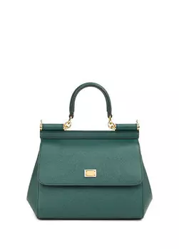 Маленькая сицилийская зеленая женская кожаная сумка Dolce&Gabbana