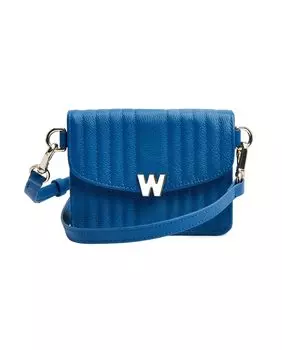 Маленькая синяя кожаная сумка через плечо Mimi Wolf, темно-синий