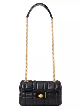 Маленькая стеганая кожаная сумка через плечо Evelyn kate spade new york, черный