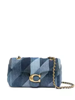 Маленькая стеганая полосатая сумка через плечо Coach, синий