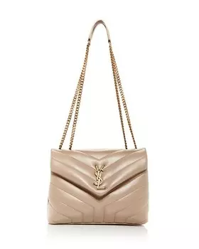 Маленькая стеганая сумка через плечо Loulou Saint Laurent, цвет Tan/Beige