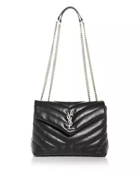 Маленькая стеганая сумка через плечо Loulou Saint Laurent, цвет Black