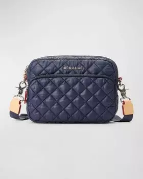 Маленькая стеганая сумка через плечо Metro с камерой MZ WALLACE, цвет Navy