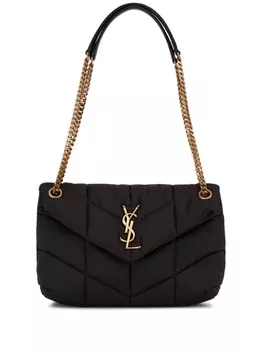 Маленькая стеганая сумка через плечо Puffer Saint Laurent, черный