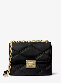 Маленькая стеганая сумка через плечо Serena из искусственной кожи Michael Kors, черный